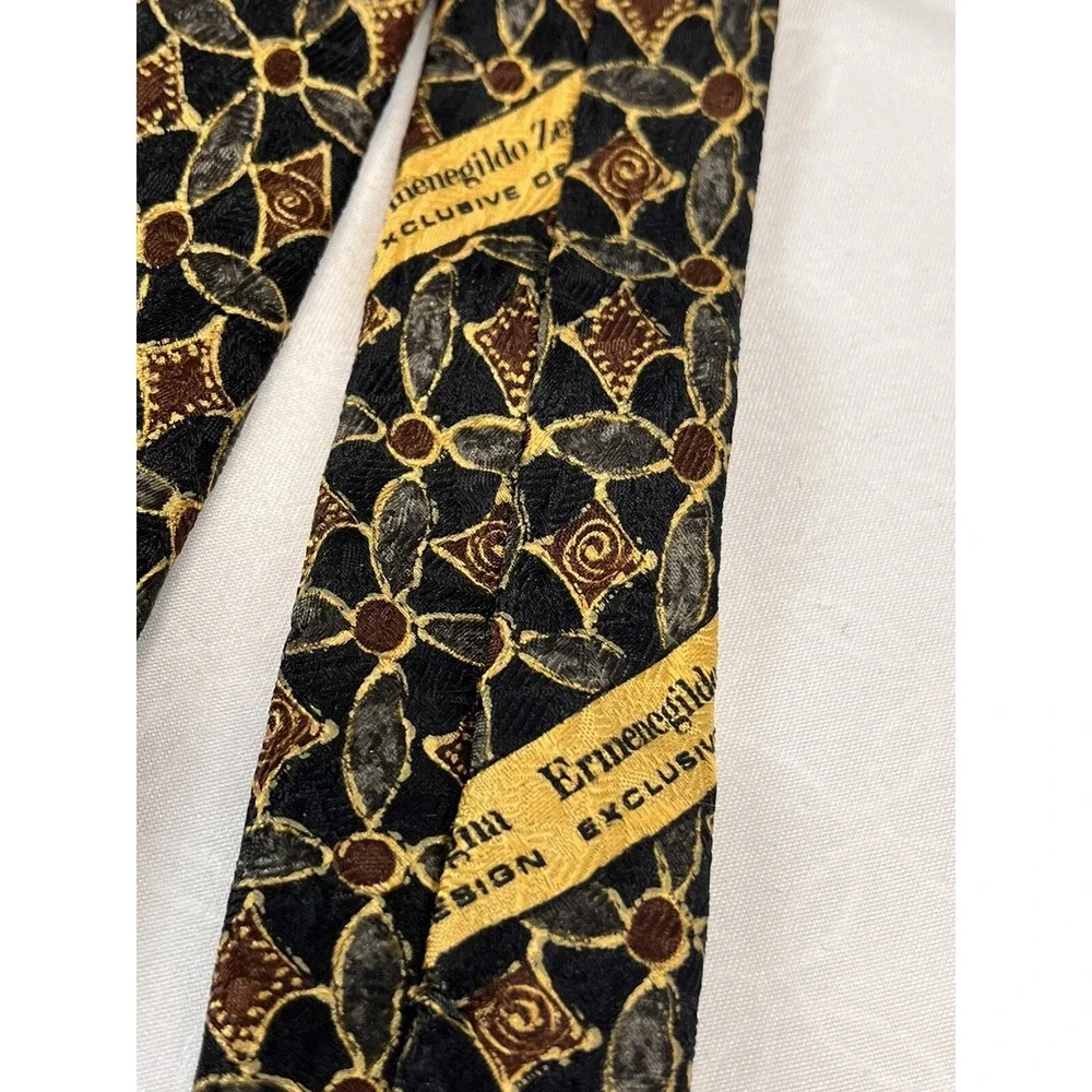 Vintage Ermenegildo Zegna 100% Silk Neck Tie VGUC Geometric